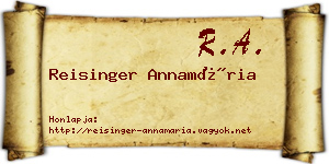 Reisinger Annamária névjegykártya